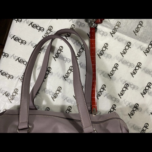 Nine West Lavender Faux Leather Shoulder Bag Purse Barrel Style Pebbled Texture - Picture 5 of 10